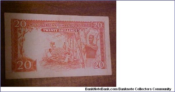 Banknote from British West Africa year 1953