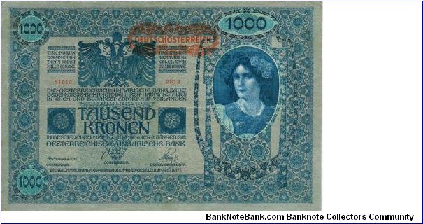 1000 Kronen.
02.01.1902.
51810/2013. Banknote