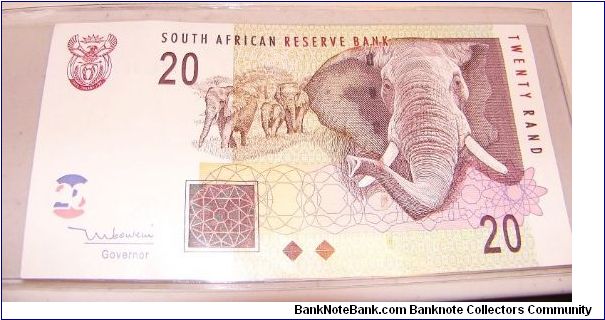 2005 South Africs 20 Rand. Sent to me by a friend living in South Africa. Banknote