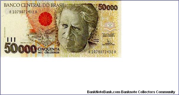 50.000 Cruzeiros * 1992 * P-234 Banknote