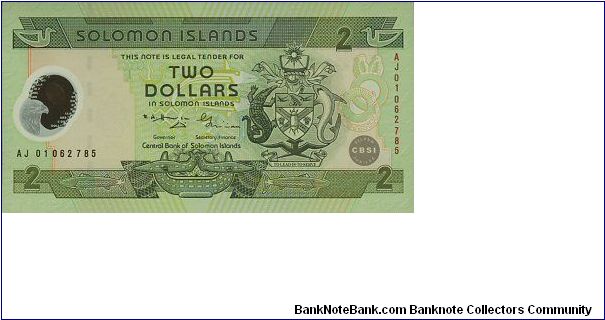 2 Dollars * 2001 * P-23 (polymer plastic note) Banknote