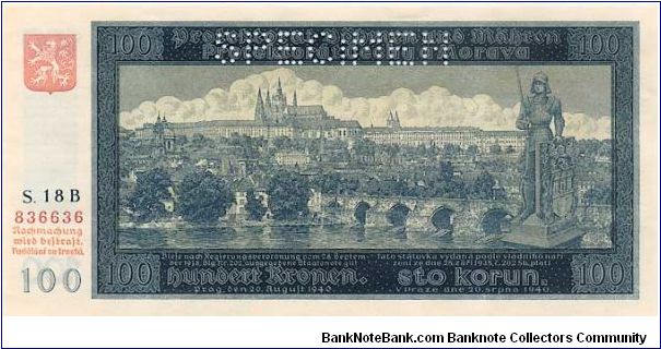 Protektorat Bohemia and Moravia - 100 K 1940
1st issue Banknote