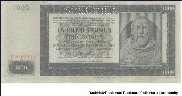 Protektorat Bohemia and Moravia - 1000 K 1942
Portrait of Petr Parler Banknote