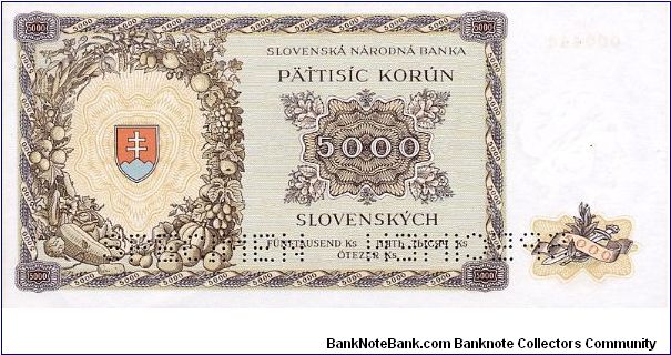 Banknote from Slovakia year 1944