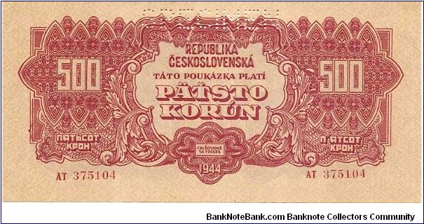Czechoslovakia - 500 K 1944
SPECIMEN Banknote