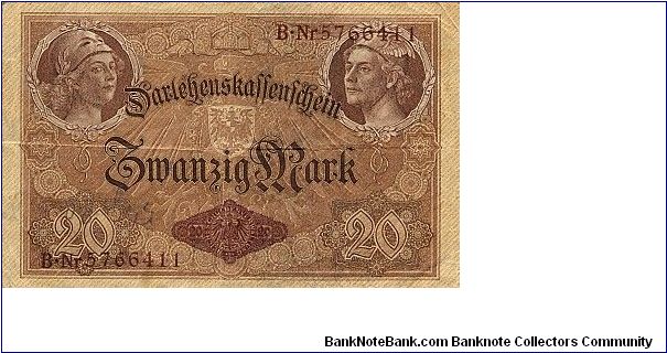 20 Mark
Darlehenskassenschein Banknote