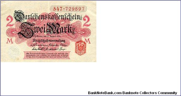 2 Mark
Darlehenskassenschein Banknote