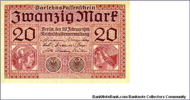 20 Mark
Darlehnskassenschein Banknote