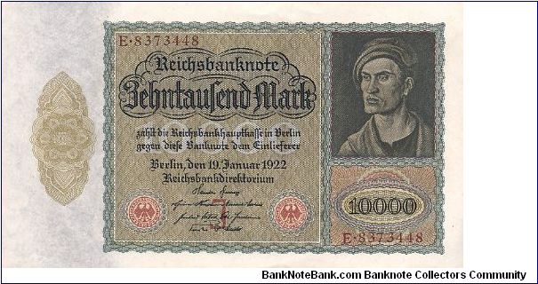 10.000 Mark
Reichsbanknote
Big format Banknote