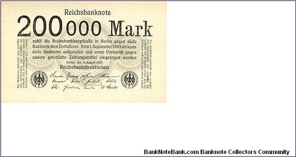 200.000 Mark
Reichsbanknote Banknote