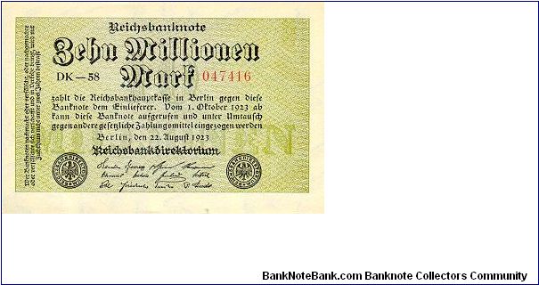 10.000.000 Mark
Reichsbanknote Banknote