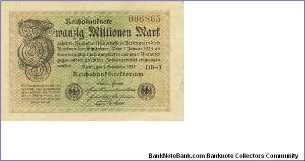 20.000.000 Mark
Reichsbanknote Banknote