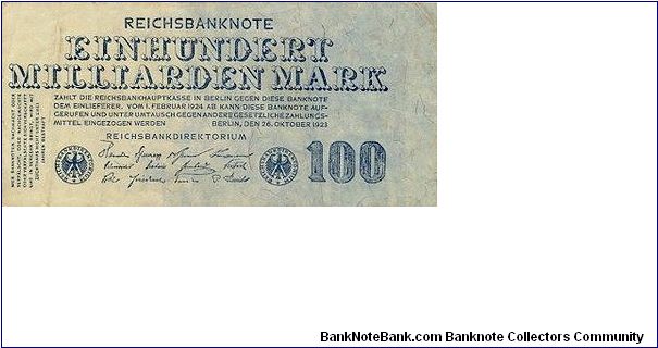 100.000.000.000 Mark
Reichsbanknote Banknote