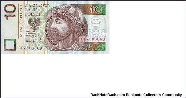 10 Zlotych
valued note Banknote