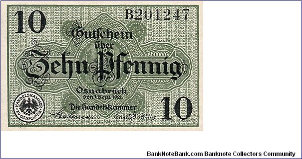 10 Pfennig * 1921 * Notgeld from Osnabrück Banknote
