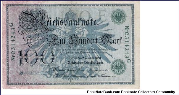 100 Mark 7.2.1908 (1918-1922) Banknote