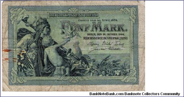 5 Mark 31.10.1904 Banknote