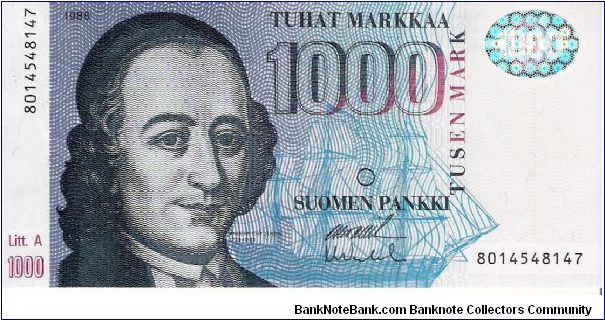 1000 Markkaa 1986 Litt.A Banknote