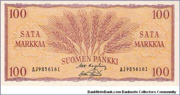 100 Markkaa 1957 Banknote