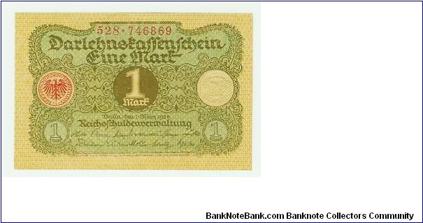 GEM MINT! GERMAN EINE MART FROM BERLIN. 6cm x 9cm. BEAUTIFUL! Banknote
