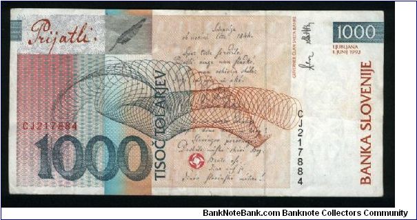 Banknote from Slovenia year 1993