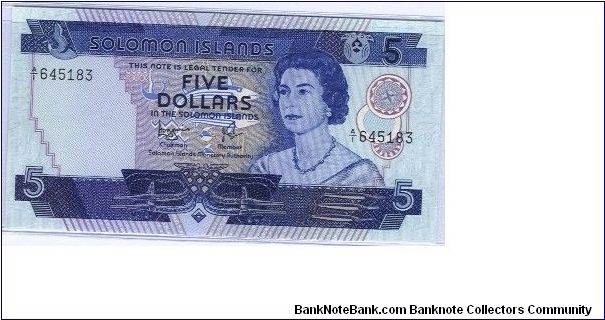 Banknote from Solomon Islands year 1977