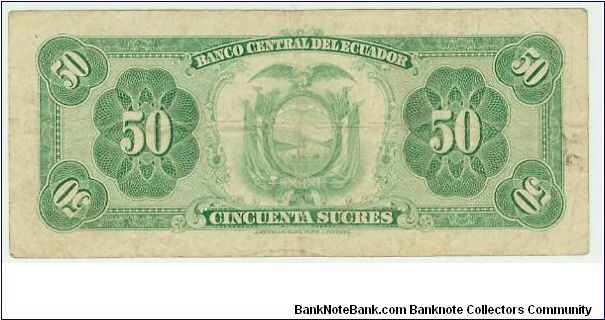 Banknote from Ecuador year 1971