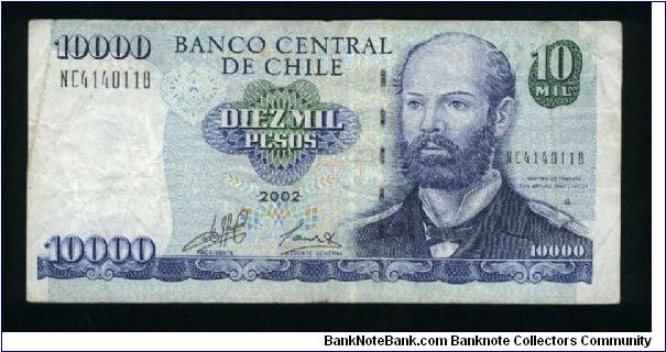 10000 Pesos.

Captain A. Prat at right on face; Statue of Liberty at left, Hacienda Sant Agustin de Punual Cuna at left center on back.

Pick #157 Banknote