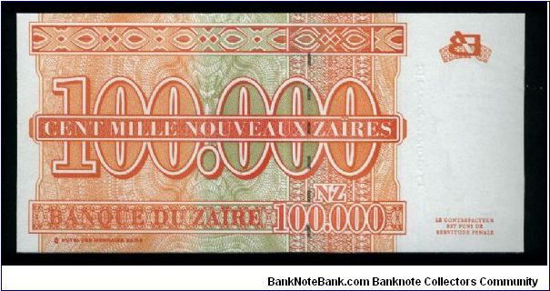 Banknote from Congo year 1996