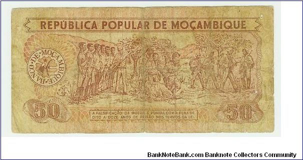 50 METICAIS FROM MOZAMBIQUE 1980. Banknote