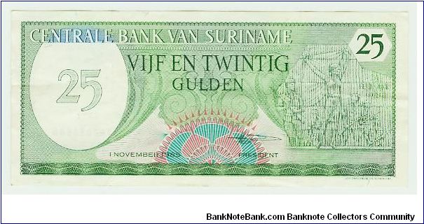 SURINAME 25 GULDEN. Banknote
