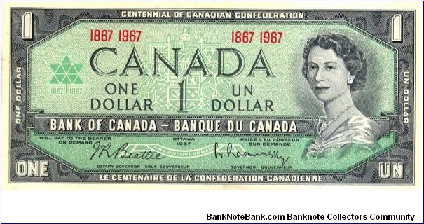 Centennial dollar.

No serial numbers. Banknote