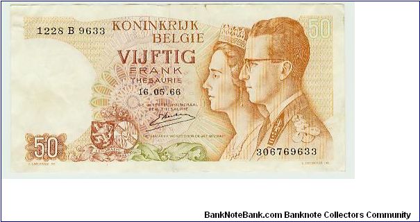 FIFTY FRANCS BELGIUM. Banknote