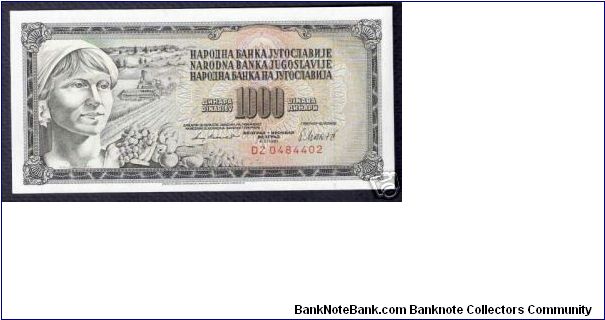 1000 dinara UNC Banknote