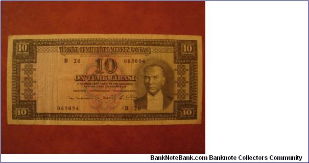 P-161 10 lira EF Banknote