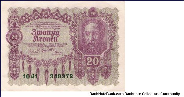 20 Kronen 1922 Banknote