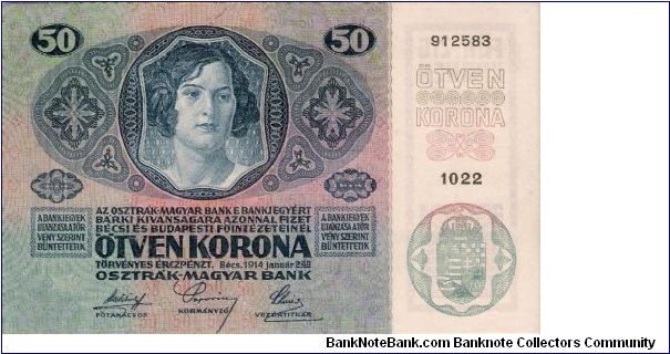 Banknote from Austria year 1914
