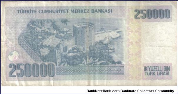 Banknote from Turkey year 1998