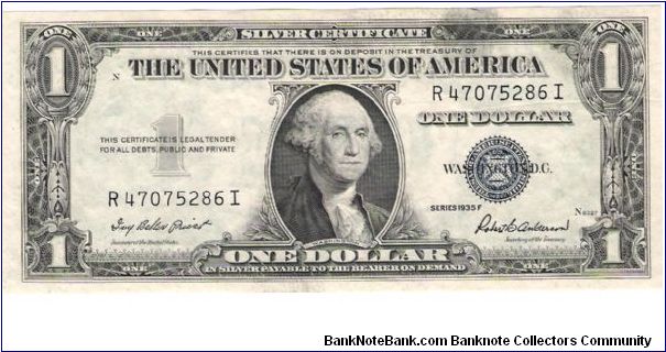 1935F silver certificate priest/anderson Banknote