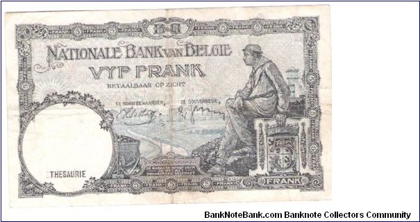 Banknote from Belgium year 1938