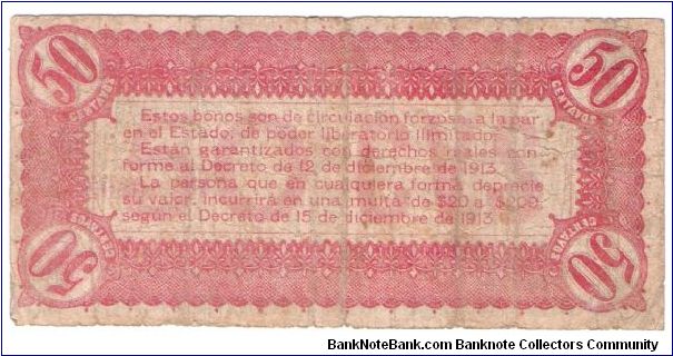 Banknote from Mexico year 1914