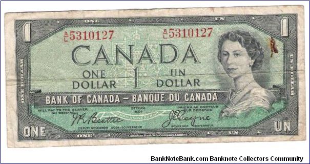 Old Canadian doller not sure if it is devils hair variety or not Banknote