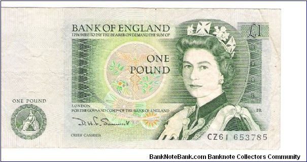 Bank of england 1 Pound Banknote