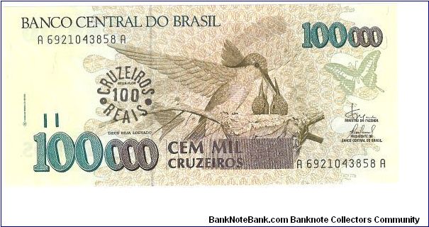 100 Cruzeiros on 100,000 Cruzeiros

P238 Banknote