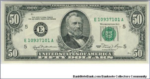 US 1981 Richmond $50 Banknote