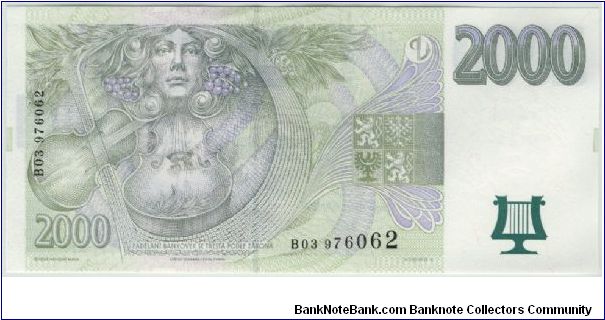Banknote from Czech Republic year 1999