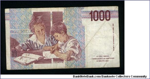 Banknote from Italy year 1990