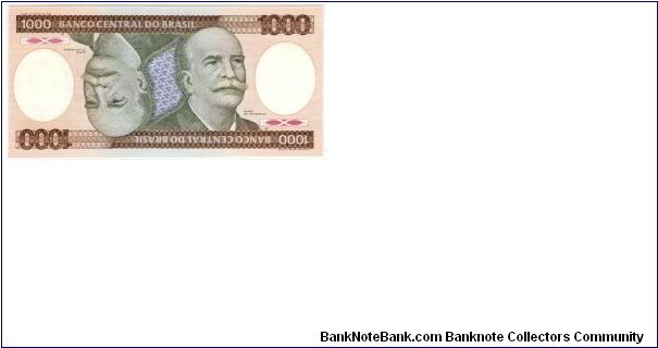 Brazil 1000 Cruzeiros UNC Front Design: Barao Do Rio Branco Banknote