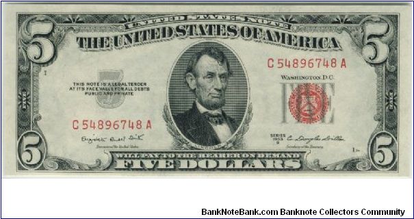 USA Philadelphia 1953 $5 Banknote