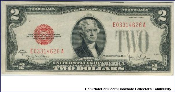 USA Richmond 1928 $2 Banknote